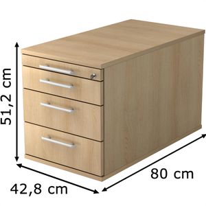 Produktbild für Rollcontainer Hammerbacher Solid TC30, aus Holz, eiche