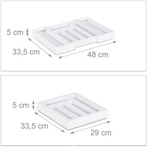 Produktbild für Besteckkasten Relaxdays 10023238, weiß, aus Bambus