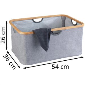 Produktbild für Wäschekorb Wenko Bahari, grau, mit 4 Griffen