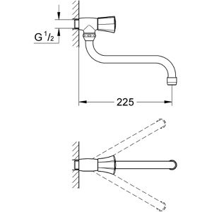 Produktbild für Waschtischarmatur GROHE Auslaufventil, 30484001, verchromt