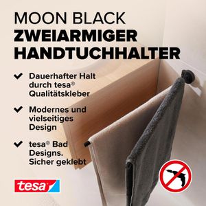 Produktbild für Handtuchhalter Tesa Moon Black 40562, schwarz