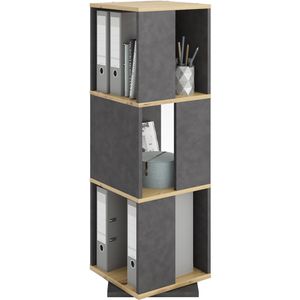 Bücherregal FMD-Möbel Tower, 291-001, anthrazit / artisaneiche