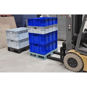 Produktbild für Eurobox Alpha-Paletten Silverline, grau, 90 Liter