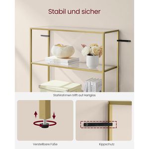 Produktbild für Bücherregal Vasagle LGT503A01, gold