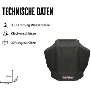 Produktbild für Grillabdeckung Grillfürst 19-011, aus Gewebematerial, schwarz