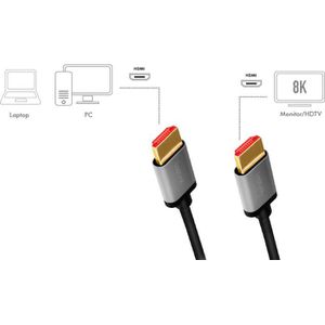 Produktbild für HDMI-Kabel LogiLink CHA0104 HDMI 2.1, vergoldete Stecker