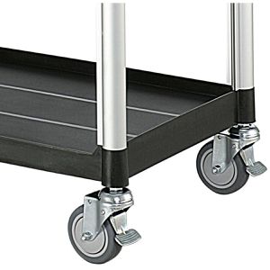 Produktbild für Servierwagen Böttcher-AG schwarz, Aluminium / Kunststoff