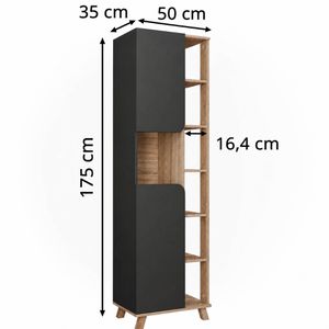 Produktbild für Badschrank Vicco Karen, 4 Füße, anthrazit / sonoma eiche