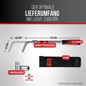 Produktbild für Radmutternschlüssel Heyner 417100, ausziehbar