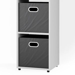 Produktbild für Bücherregal Vicco Ludus, weiß, mit 2 Faltboxen