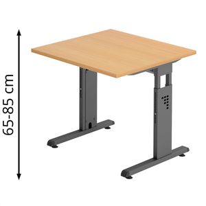 Schreibtisch Hammerbacher O-Serie, buche / graphit