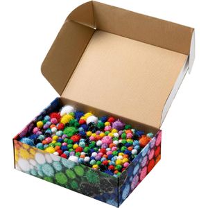 Produktbild für Pompons Folia 50339 Jumbo Glitter, farbig sortiert