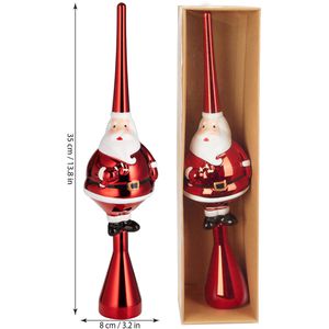 Produktbild für Christbaumspitze BRUBAKER 34900, Dicker Santa, glänzend, rot