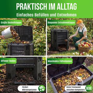 Produktbild für Komposter Deuba 106393, schwarz, aus Kunststoff