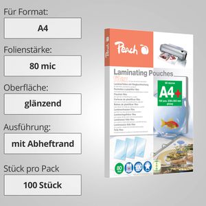 Produktbild für Laminierfolien Peach S-PP580-21 DIN A4
