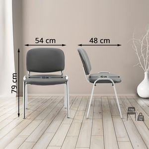 Produktbild für Besucherstuhl CLP Ken Chrom, 152606408, stapelbar