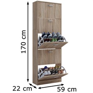 Produktbild für Schuhschrank VCM Sipos XL, sonoma eiche