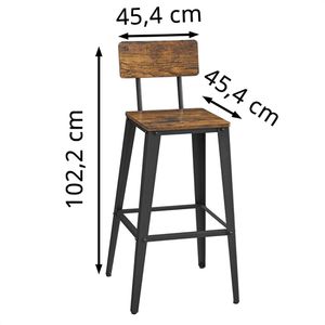 Produktbild für Barhocker Vasagle LBC078B01, mit Lehne