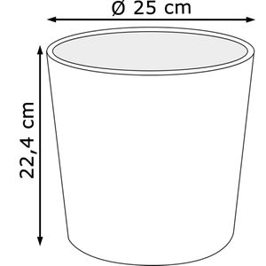 Produktbild für Übertopf Prosperplast Rato Round, anthrazit, Ø 25 x 22 cm