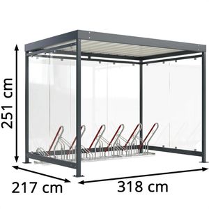 Produktbild für Fahrradunterstand WSM Economy Köln Bike K3 2502 XBF, anthrazit