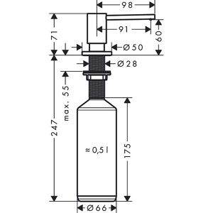 Produktbild für Spülmittelspender hansgrohe A41 40438000, verchromt