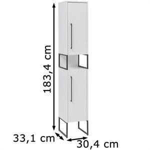 Produktbild für Badschrank Schildmeyer Limone 146128, mit 2 Füßen, weiß