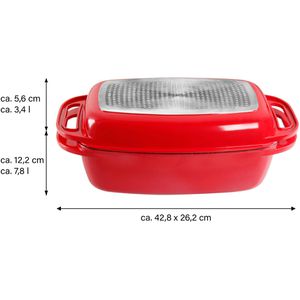 Produktbild für Bräter STONELINE XXL 14101, rot, aus Aluguss