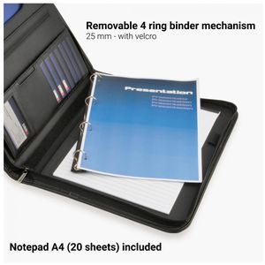 Produktbild für Schreibmappe DESQ 3681 Business Classy, schwarz, Kunstleder