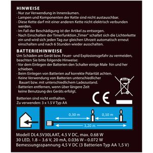 Produktbild für Lichterkette Idena 31824, Micro, 30 LED, innen