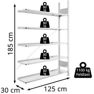 Produktbild für Anbauregal META-Regalbau 200178001, Aktenregal