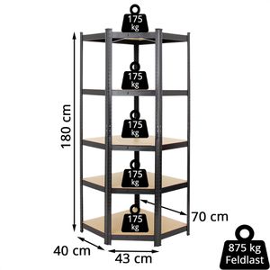 Produktbild für Schwerlastregal PROREGAL Ragnar, 5 Holzböden
