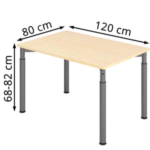 Produktbild für Schreibtisch Hammerbacher Y-Serie, ahorn / graphit