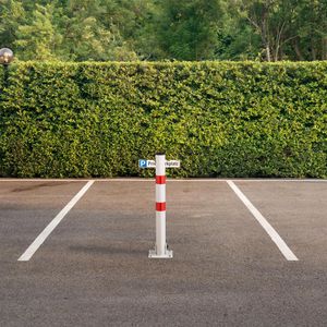 Produktbild für Absperrpfosten Relaxdays 100496831481, rot/weiß, aus Metall