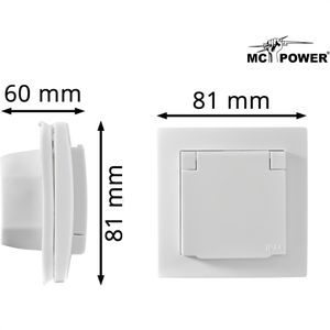 Produktbild für Steckdose McPower Flair IP44, Unterputz
