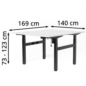 Produktbild für Schreibtisch FlexiSpot EH1B, Doppelarbeitsplatz, weiß/schwarz