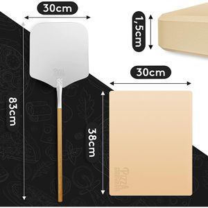 Produktbild für Pizzastein Pizza-Divertimento Set, bis 900°C, aus Cordierit
