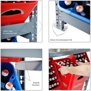 Produktbild für Getränkekistenregal PROREGAL Tegernsee XL, für 6 Kisten