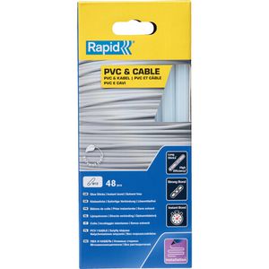 Rapid Heißklebesticks PVC/Kabel, transparent, Ø 12mm, Länge 190mm, 48 Sticks