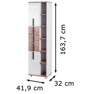 Produktbild für Badschrank Schildmeyer Luca 701153, mit 4 Füßen, weiß / eiche