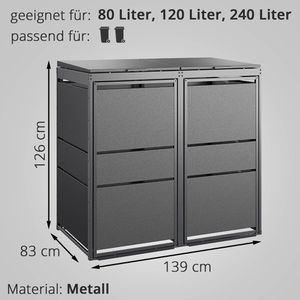 Produktbild für Mülltonnenbox MBOX24 Modern, Metall