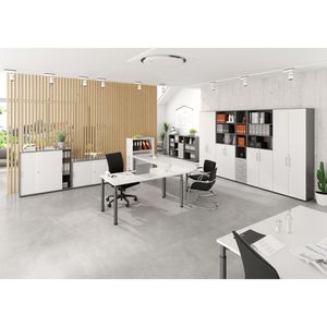 Produktbild für Schreibtisch Hammerbacher Y-Serie, weiß / graphit