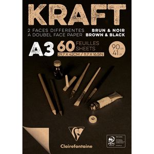 Produktbild für Kraftpapier Clairefontaine 975819C, schwarz/braun, A3
