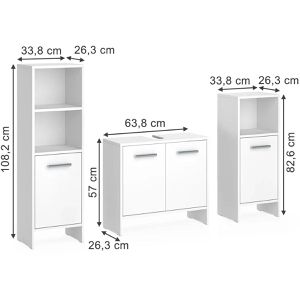 Produktbild für Badmöbel-Set Vicco Karli, weiß, 3-teilig