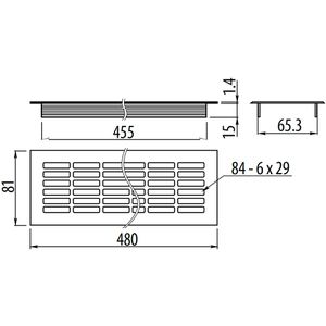 Produktbild für Lüftungsgitter SO-TECH 128187, silber, Aluminium