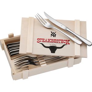 Produktbild für Steakbesteck WMF in Holzkiste, Edelstahl 18/10