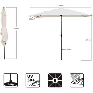 Produktbild für Sonnenschirm Sekey 39923007, rechteckig