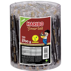 Lakritz Haribo Bonner Gold Stangen, würzig, 150 Stück