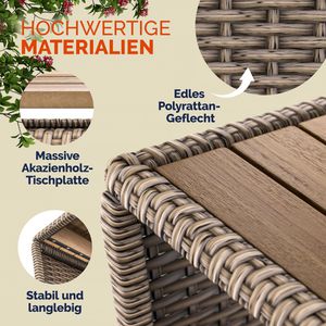 Produktbild für Beistelltisch CASARIA 109948, braun / creme, aus Holz / Metall