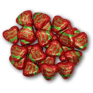 Produktbild für Minischokolade Storz Schokoladenherzen Frohe Weihnachten