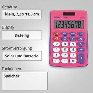 Produktbild für Taschenrechner Maul MJ 450 junior, pink